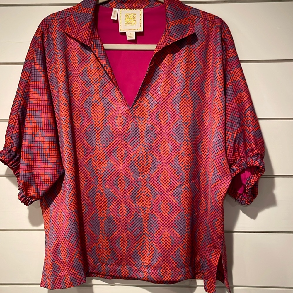 Emily McCarthysize Medium blouse. Blue and pink.